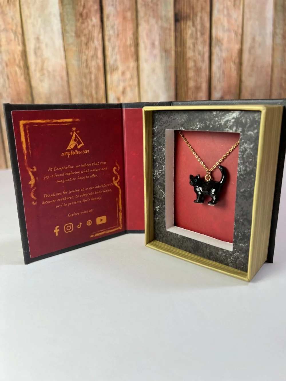 NIB Camp Hollow Black Cat Necklace